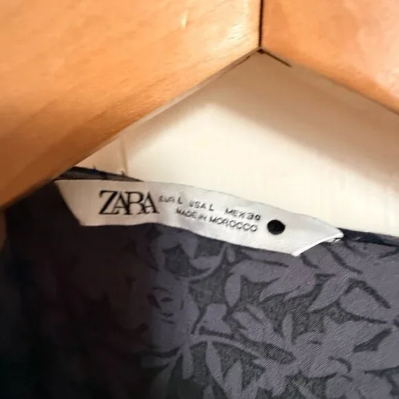 Zara Grey & Black Floral Flowy Maxi Dress (L) - Picture 4 of 7